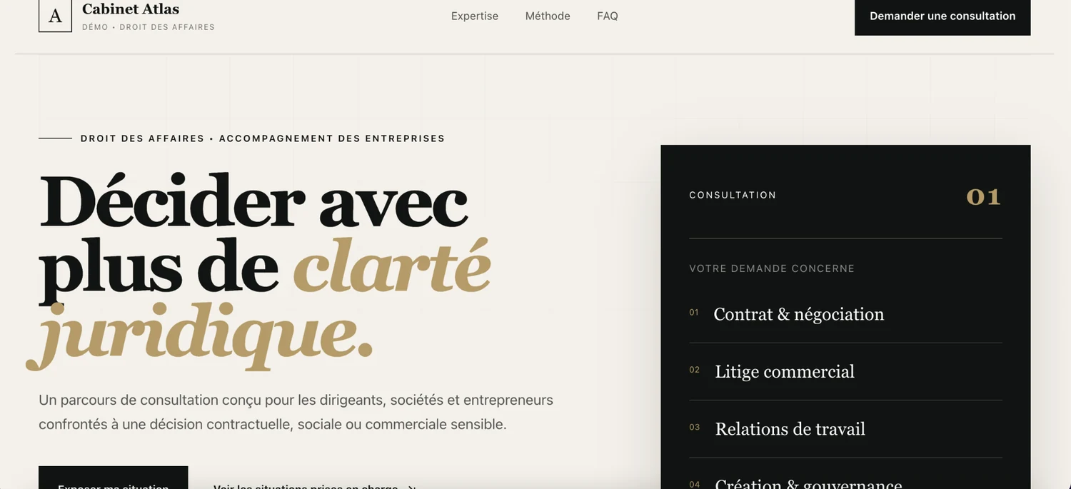 Version ordinateur — Cabinet d’avocat