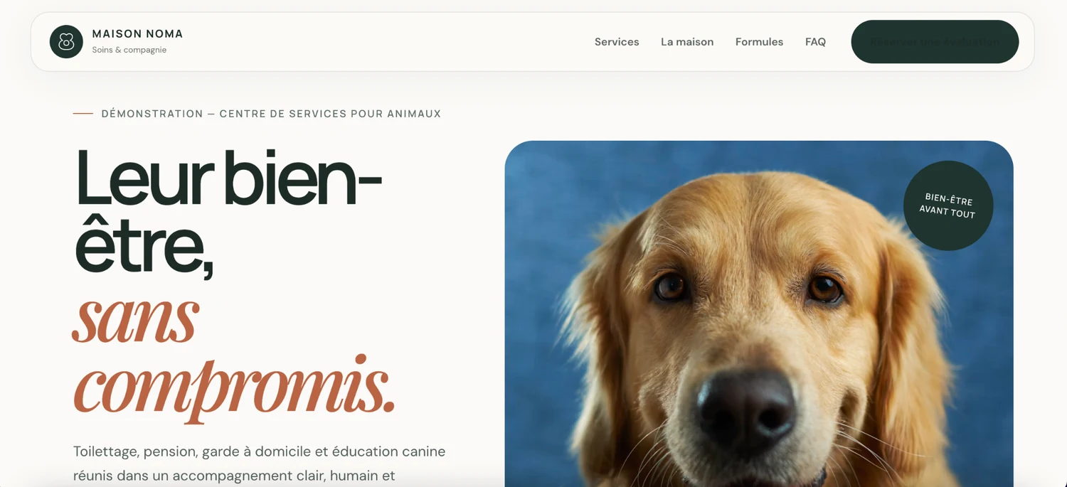 Version ordinateur — Services animaux