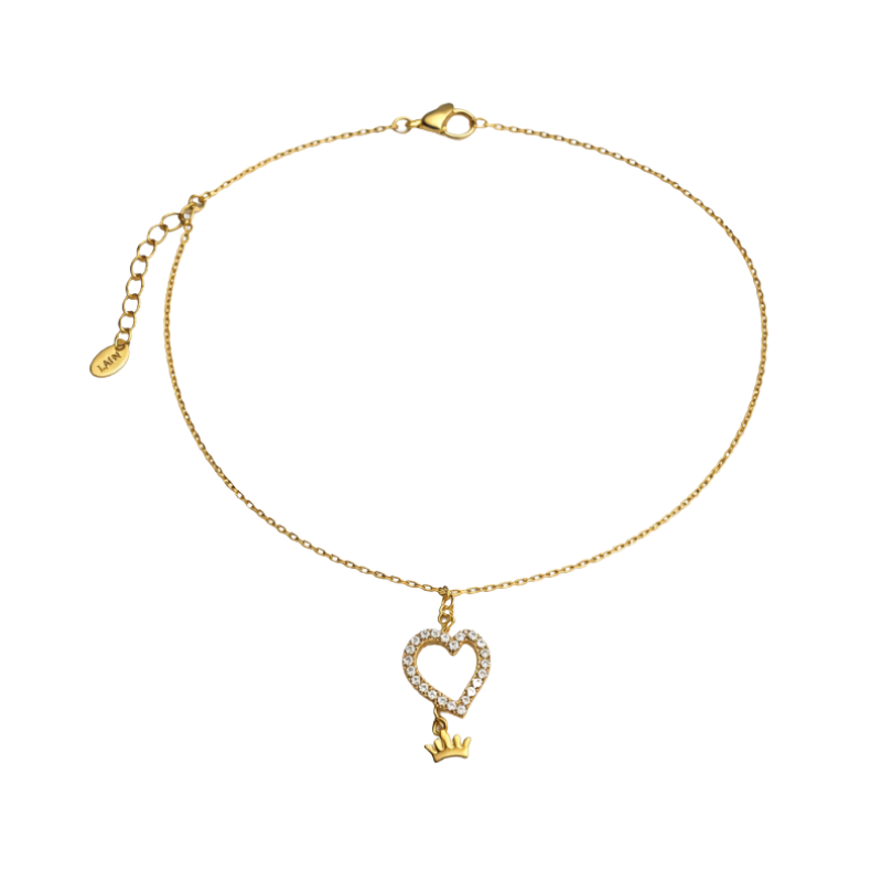 Collier Cœur Couronné Gold .