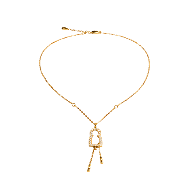 Collier Lock Outline – Gold – Front .
