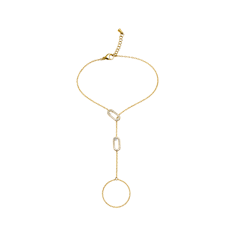 Lien Bracelet main – Gold – maillons sertis