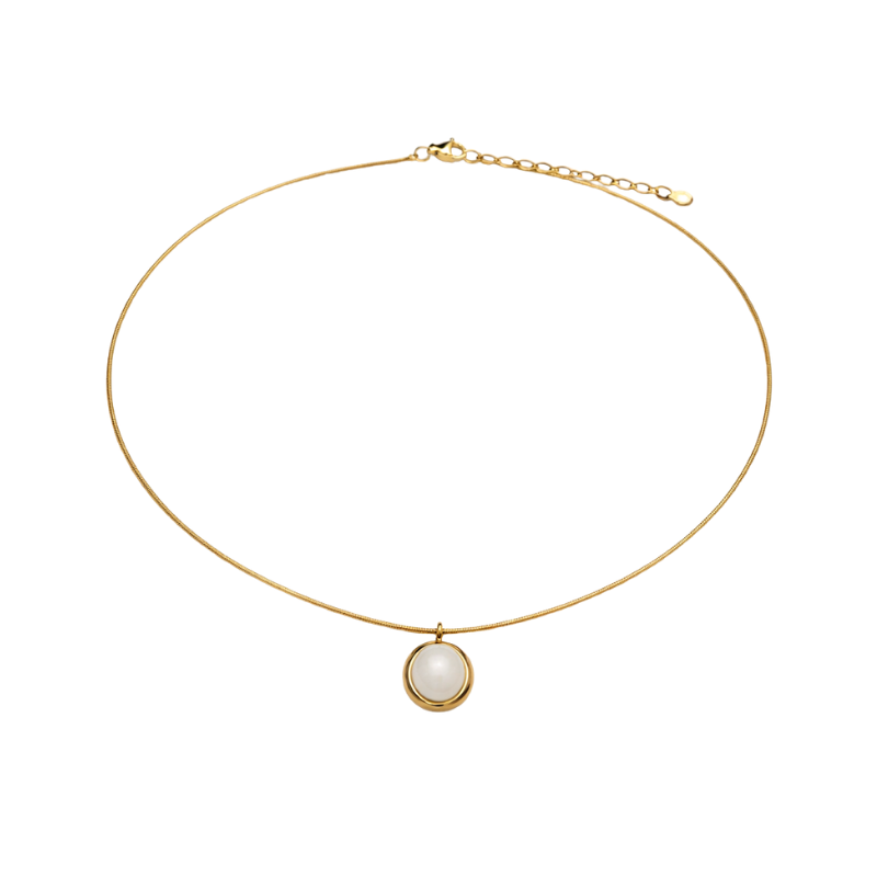 Reflet Collier fin – Gold – Pierre blanche